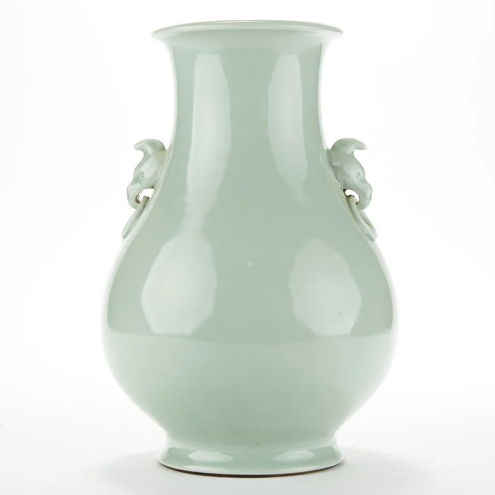 Chinese Qing Celadon Porcelain Vase