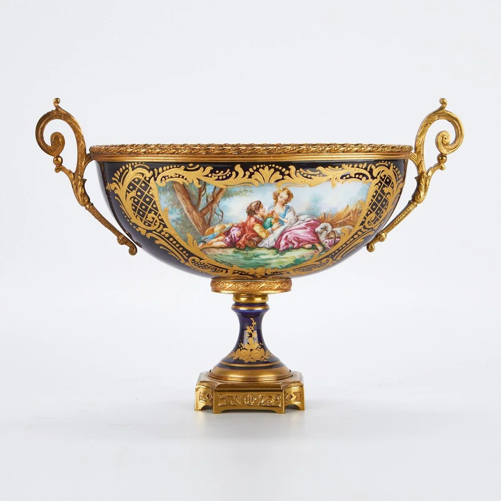 Sevres Style Porcelain Centerpiece